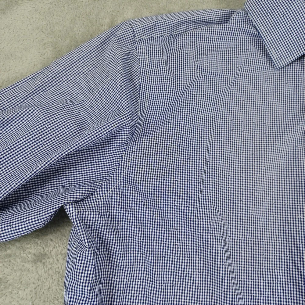 banana republic camden fit dress shirt Banana Republic Shirt Mens Medium‎ Blue Checked Camden Fit Preppy